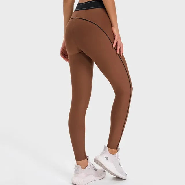 Pantalones deportivos de cintura alta y efecto push-up para mujer, leggings elásticos de fitness, leggings de compresión para gimnasio, secado rápido