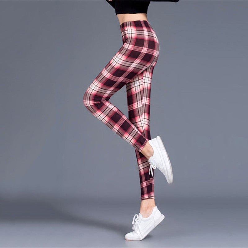 Leggings de cuadros para mujer, pantalones sexis, leggings push-up, leggings de moda para fitness, pantalones deportivos de gimnasio, talla grande, pantalones de cintura alta