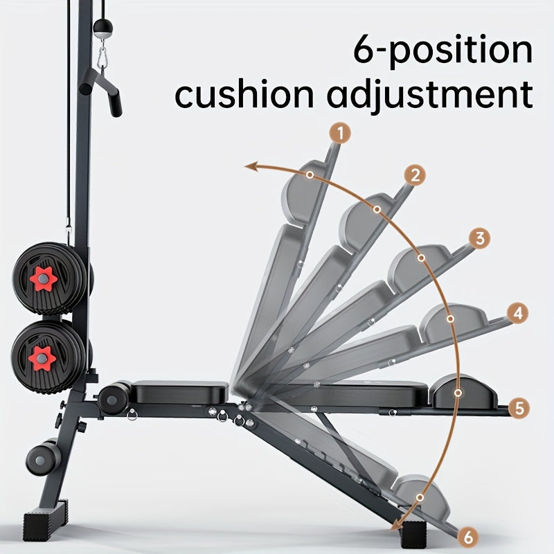 Banco Musculación Multifunción 12 en 1 – Acero Inoxidable, 118x32x190cm, Press Banca, Sentadillas y Abdominales