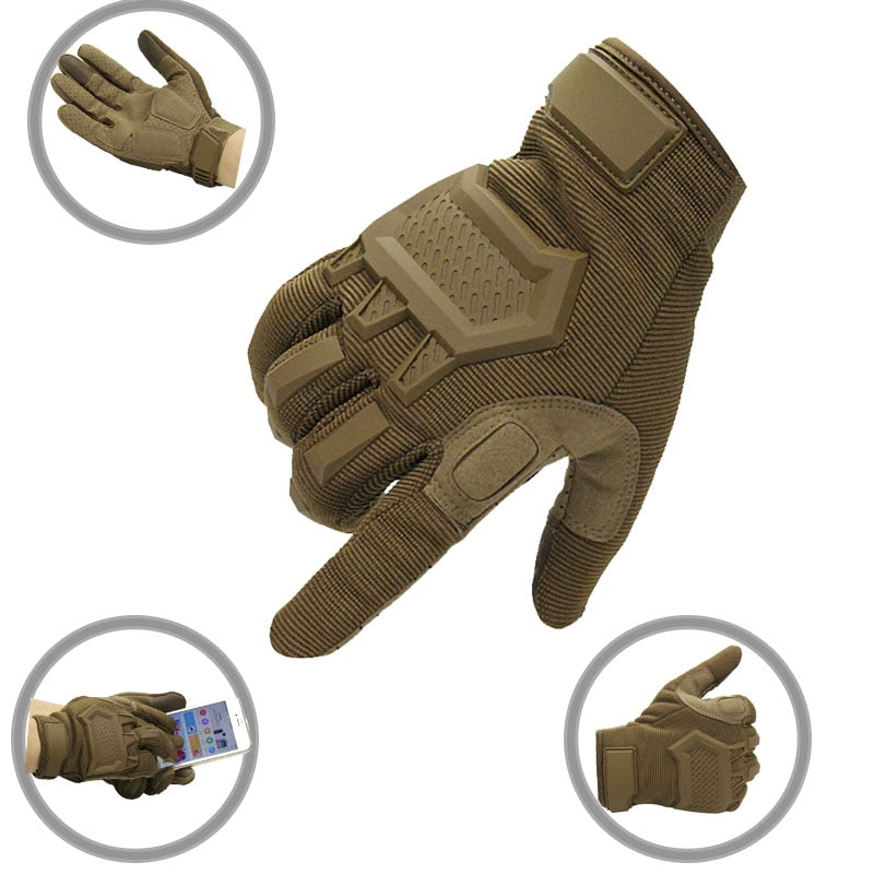 Guantes deportivos de dedos completos con refuerzo