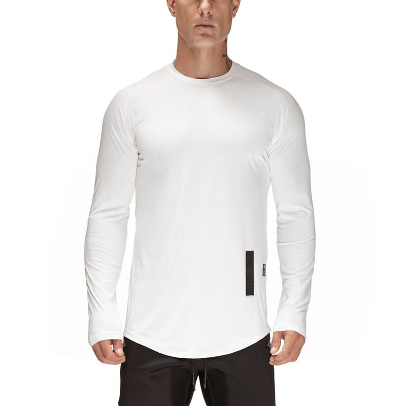 Camiseta deportiva de manga larga y secado rápido para hombre
