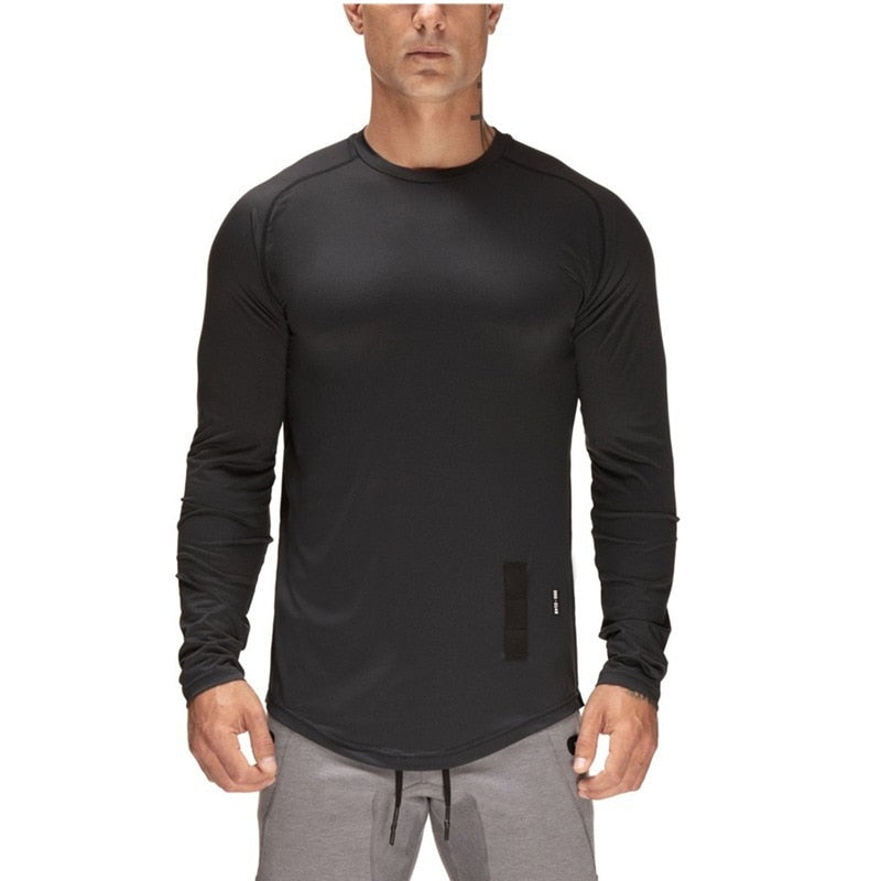 Camiseta deportiva de manga larga y secado rápido para hombre