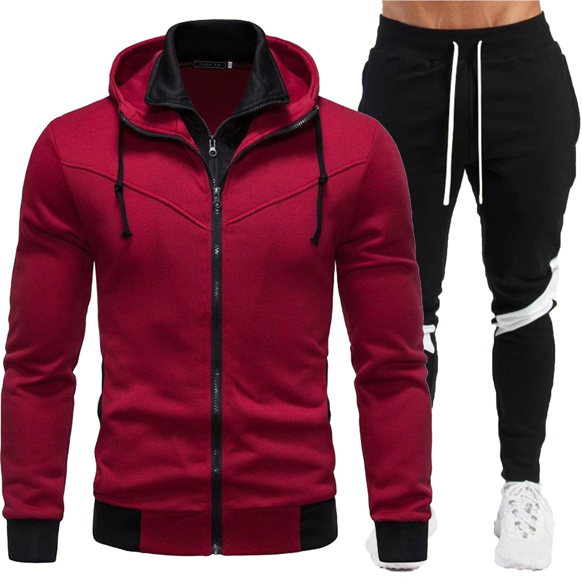 Conjunto deportivo de chaqueta con capucha y pantalón para hombre