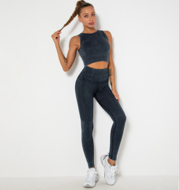 Conjunto de yoga sin costuras para mujer, ropa deportiva de gimnasio, leggings, top corto de alto soporte y ropa de entrenamiento de tallas grandes.