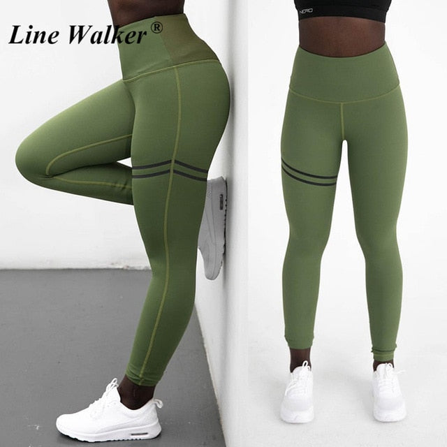 Mallas deportivas doradas de yoga con estampado de cintura alta para mujer, leggings push-up para gimnasio