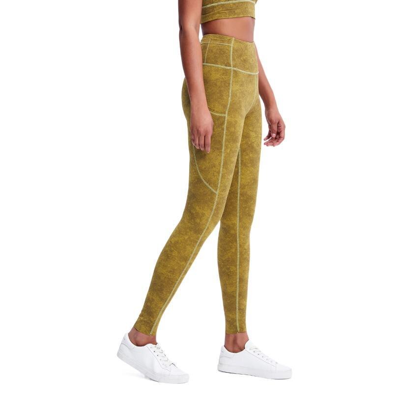 Conjunto de yoga con estampado tie-dye para mujer