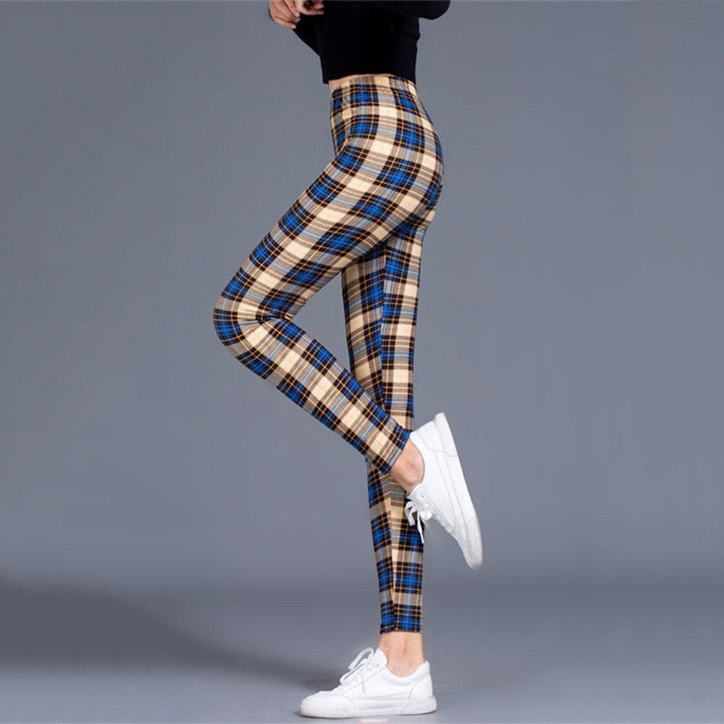 Leggings de cuadros para mujer, pantalones sexis, leggings push-up, leggings de moda para fitness, pantalones deportivos de gimnasio, talla grande, pantalones de cintura alta