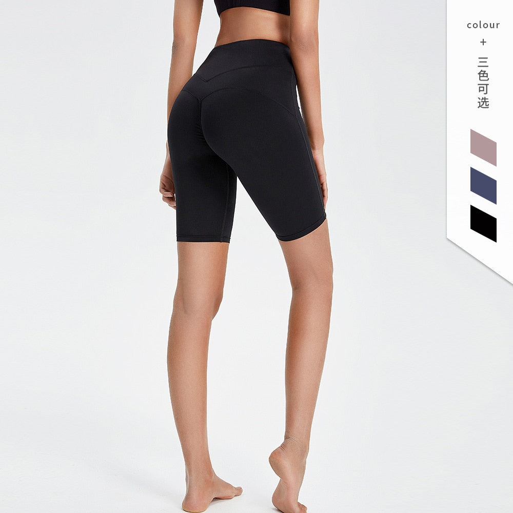 Short ciclista elástico de cintura alta para mujer