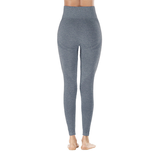 Leggings deportivos de yoga de cintura alta, sin costuras, para mujer, ideales para fitness, yoga, correr y ejercicio.