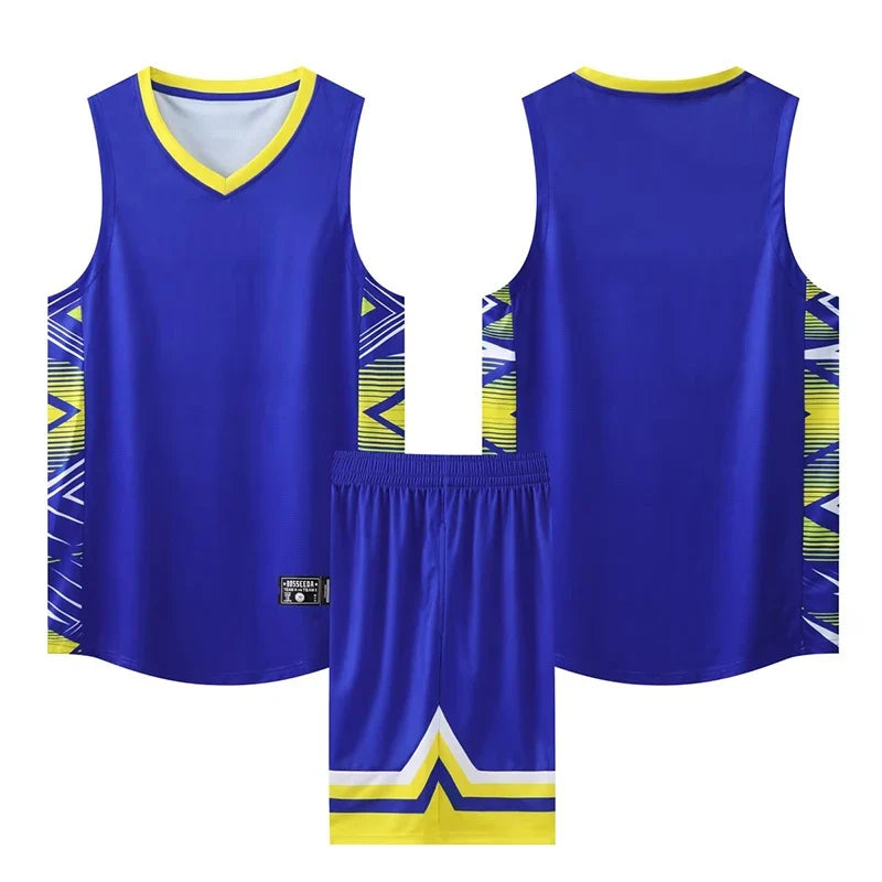 Youth Mens Custom Basketball Jersey Set Quick Dry Breathable Vest and Shorts Personalized Name Number Print-3