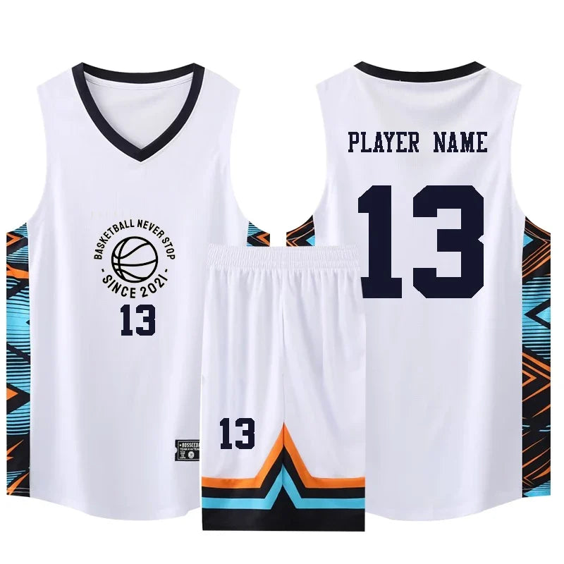 Conjunto de Camiseta y Pantalón de Baloncesto Personalizado para Jóvenes – Secado Rápido y Transpirable