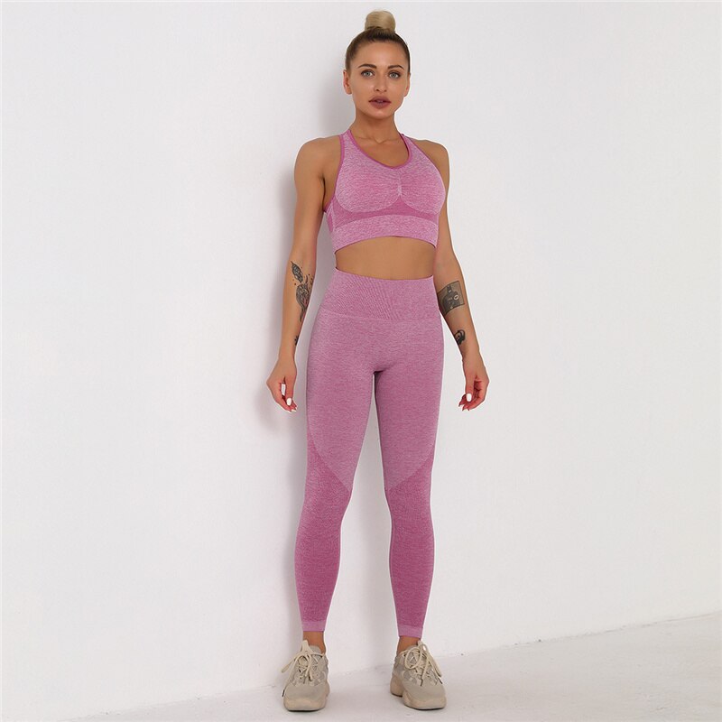 Conjunto de yoga de dos piezas con top y leggings
