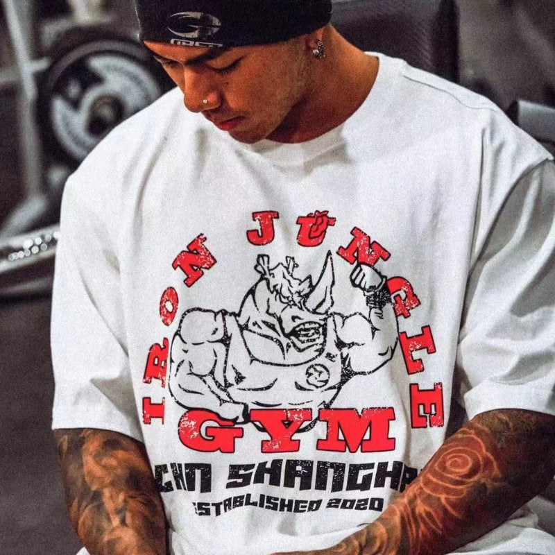 Camiseta deportiva de algodón con estampado de texto