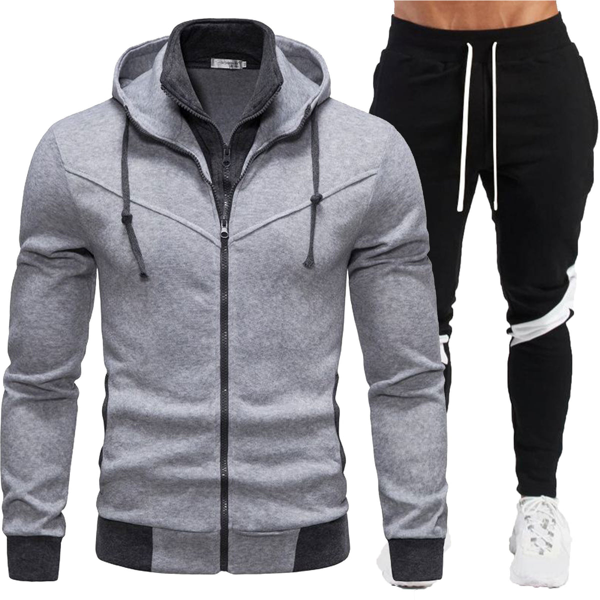 Conjunto deportivo de chaqueta con capucha y pantalón para hombre