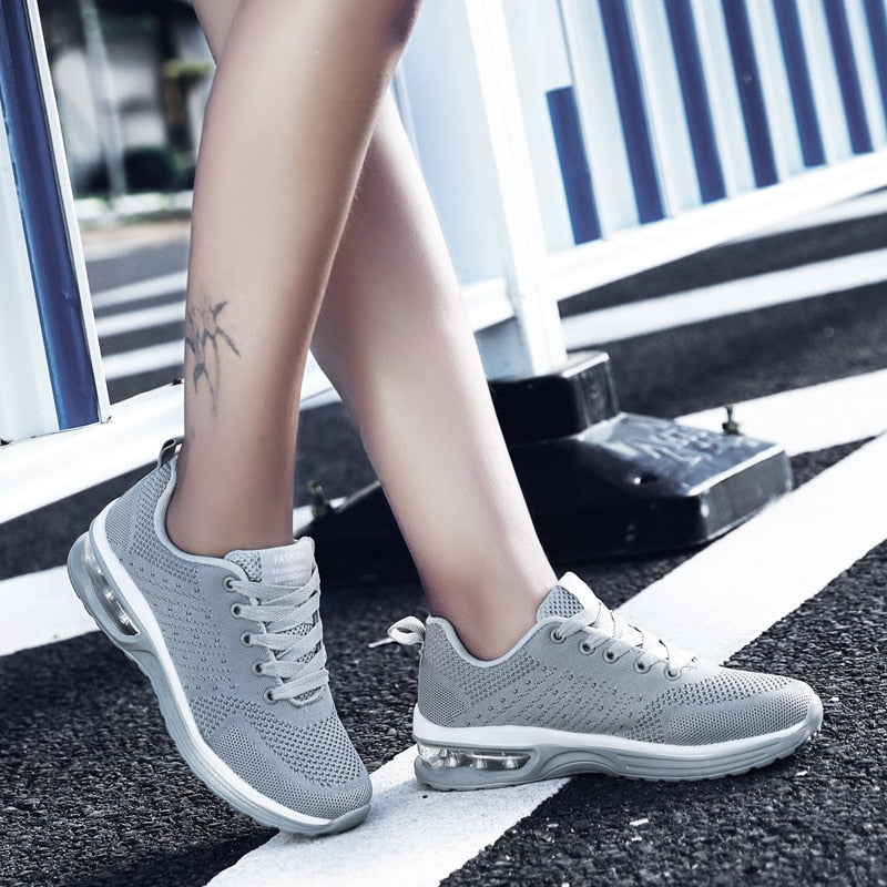 Zapatillas de running para hombre transpirables y ligeras, calzado deportivo para mujer, zapatillas planas para gimnasio con amortiguación de aire para parejas