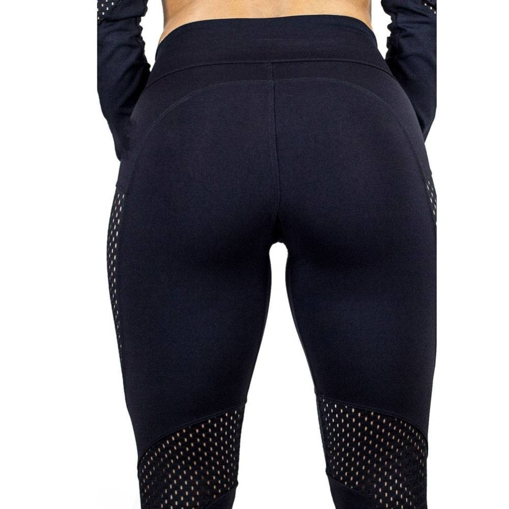 Leggings de yoga de cintura alta con paneles de malla