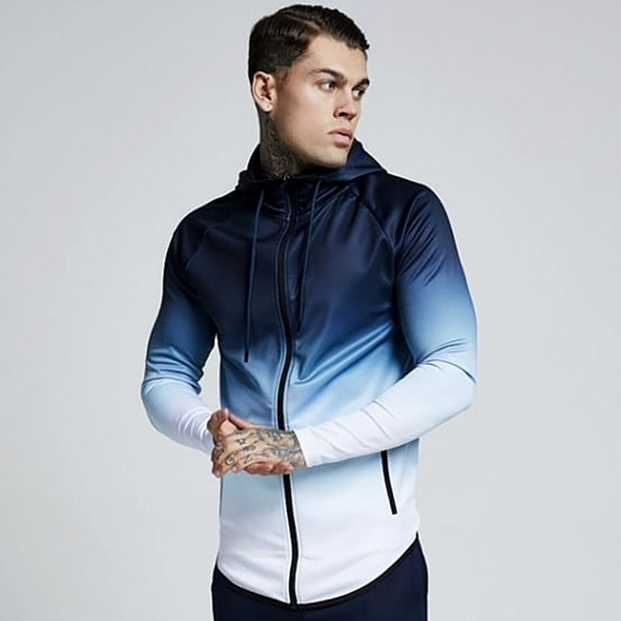 Chaqueta deportiva con capucha para hombre