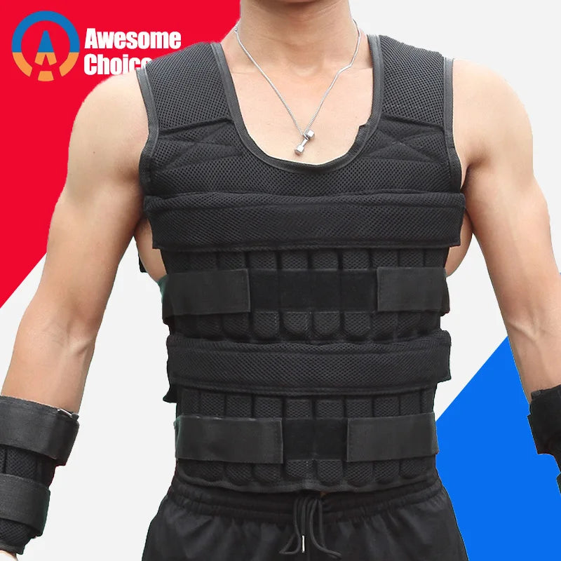 Chaleco lastrado ajustable para entrenamiento, hasta 30 kg