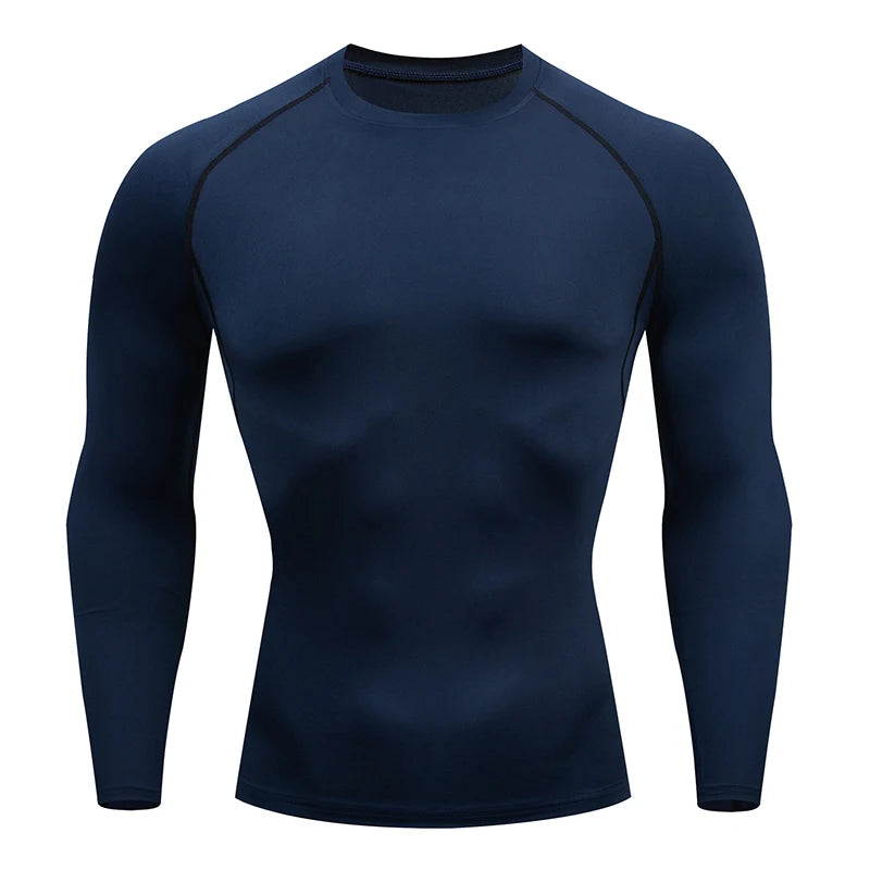 Camiseta deportiva de compresión de manga larga para hombre