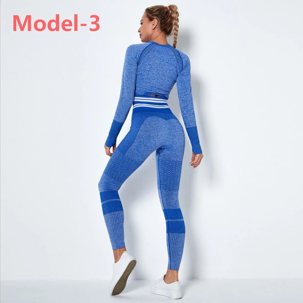 Conjunto deportivo sin costuras para mujer con leggings