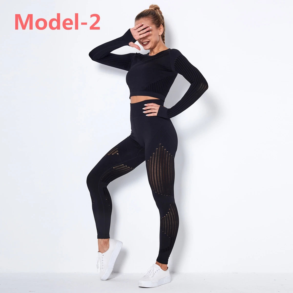 Conjunto deportivo sin costuras para mujer con leggings