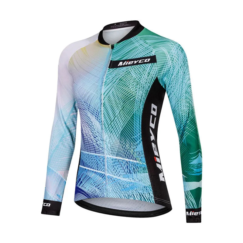 Kit Maillot Ciclismo Manga Larga para Mujer – Con Culotte Acolchado 5D, MTB, Primavera y Otoño
