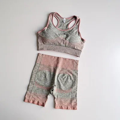 Conjunto Deportivo Mujer Sin Costuras Yoga Ropa de Gimnasio Mujer Conjunto de Leggings Largos Ombre de Manga Larga Cintura Alta Ropa de Gimnasio de Invierno Traje de Yoga Ajustado
