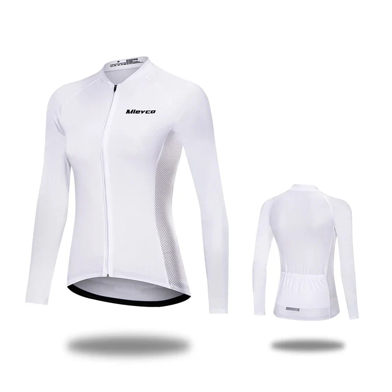 Women Cycling Jersey Long Sleeve Breathable Lightweight Spring Autumn Road Bike Top-5
