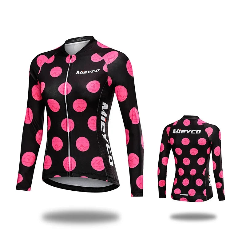 Women Cycling Jersey Long Sleeve Breathable Lightweight Spring Autumn Road Bike Top-17