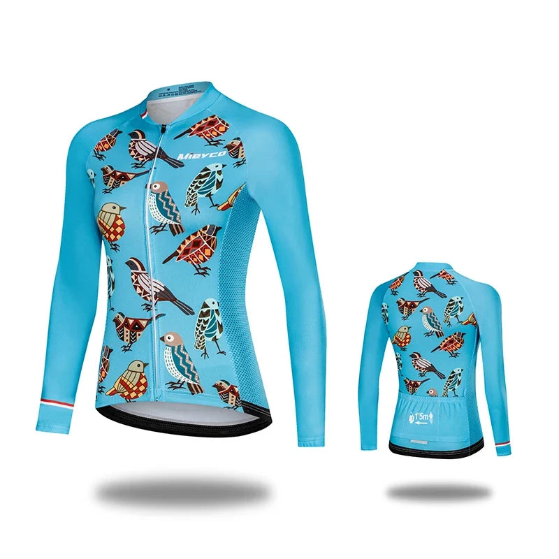 Women Cycling Jersey Long Sleeve Breathable Lightweight Spring Autumn Road Bike Top-8