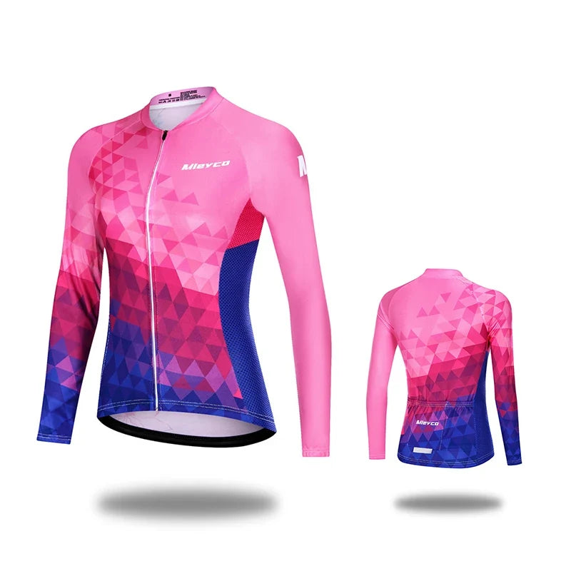 Women Cycling Jersey Long Sleeve Breathable Lightweight Spring Autumn Road Bike Top-12