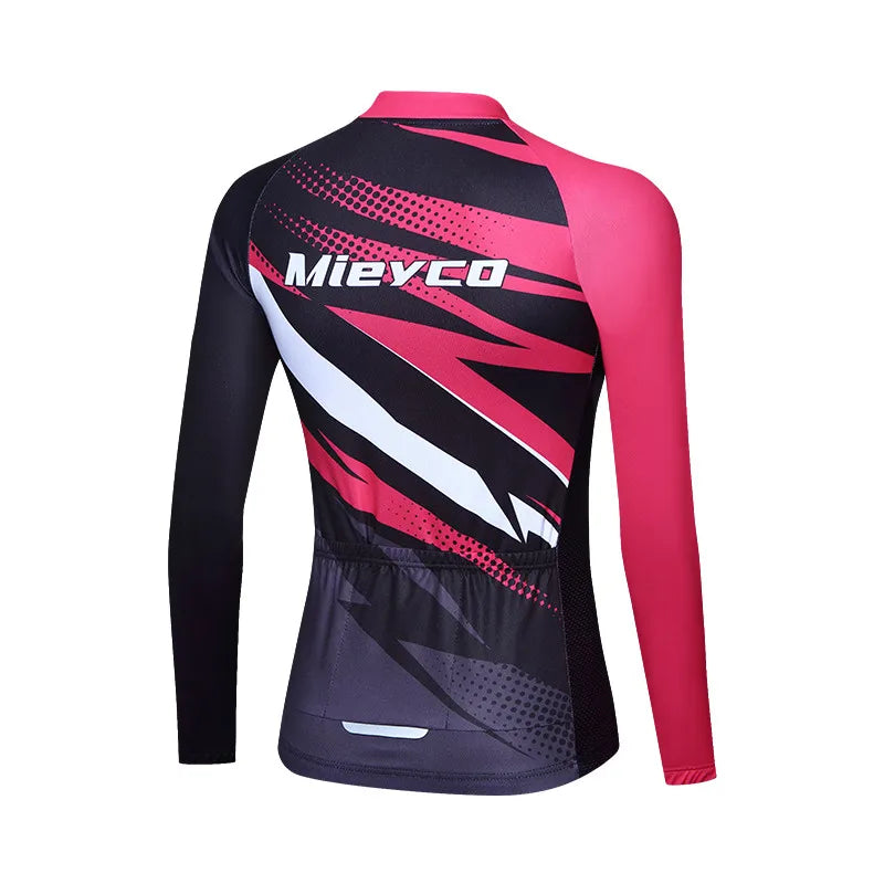 Women Cycling Jersey Long Sleeve Breathable Lightweight Spring Autumn Road Bike Top-2