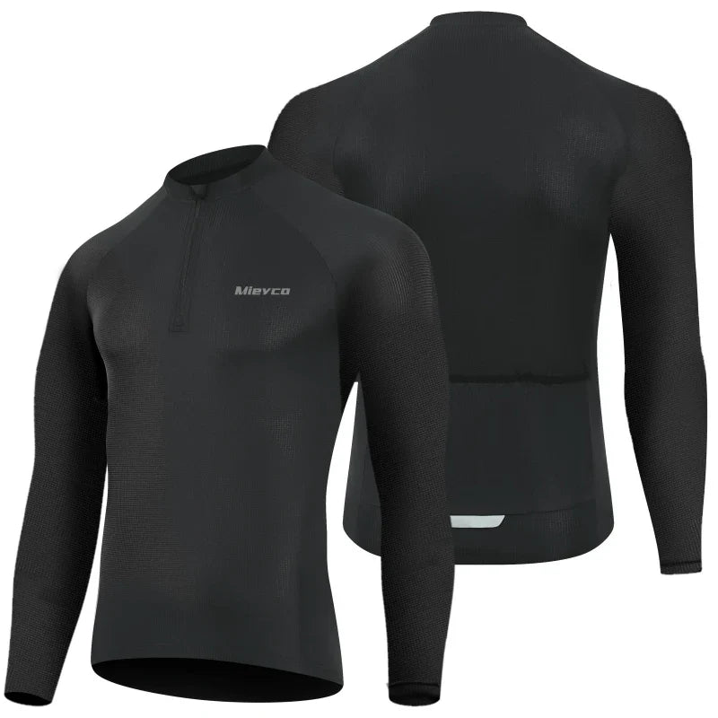 Men Long Sleeve Cycling Jersey Quick Dry Breathable Road Bike Shirt-3