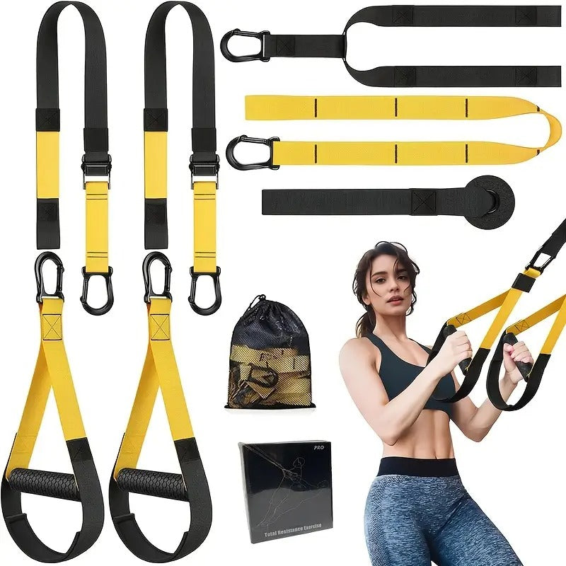 Kit de Entrenamiento por Resistencia Cuerpo Completo – Bandas, Correas TRX, Ancla Puerta y Bolsa, Nylon