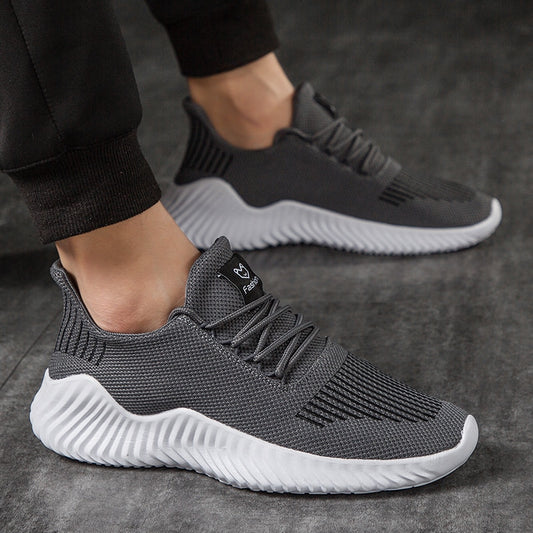 Zapatillas de hombre de alta calidad, transpirables, de moda, color blanco, para gimnasio, informales, ligeras, para caminar, calzado de tallas grandes.