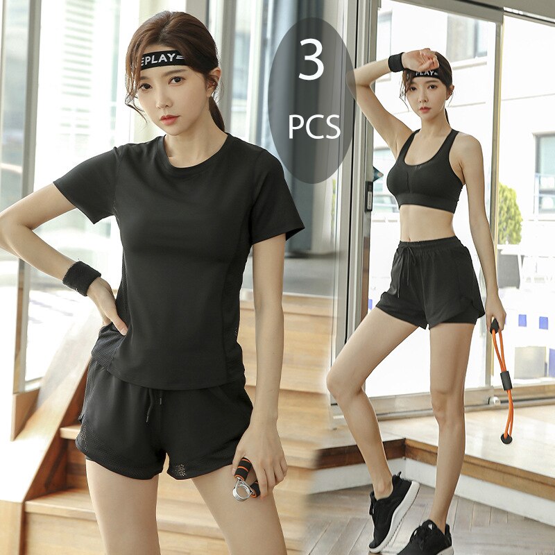 Conjunto de 3 piezas de yoga para mujer, ropa deportiva para fitness, conjunto de ropa de entrenamiento, ropa de atletismo para correr, conjuntos de yoga para gimnasio