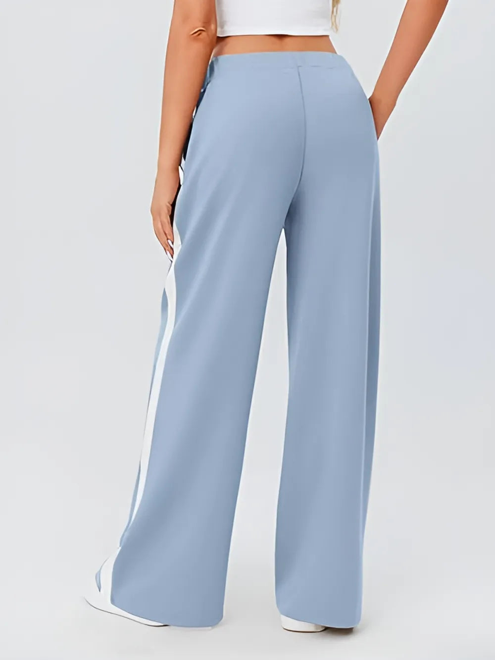 Pantalón de yoga holgado de cintura alta con bolsillos