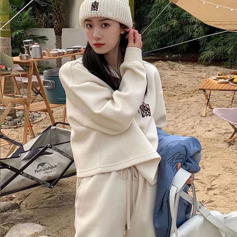 Fashionable  Loose Casual Women's Tracksuit Set Spring Trendy Streetwear Sweatshirt Two-Piece Outfit