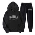 Conjunto de sudadera con capucha de manga larga y pantalón de chándal, talla grande, forro polar, chándal unisex