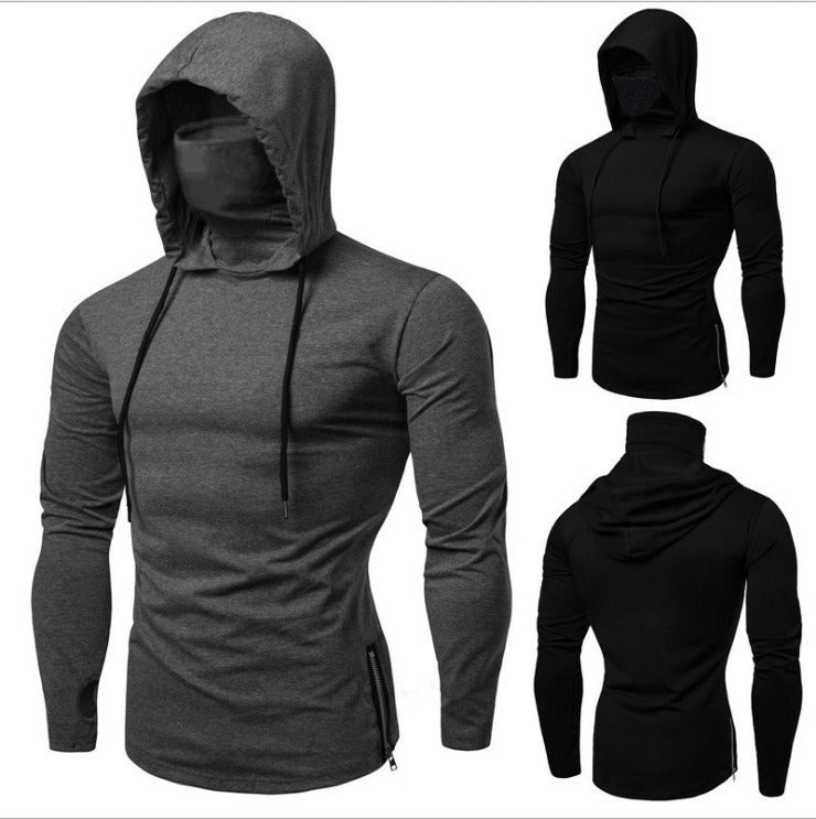 Sudadera con capucha de manga larga para hombre, fitness y gaming