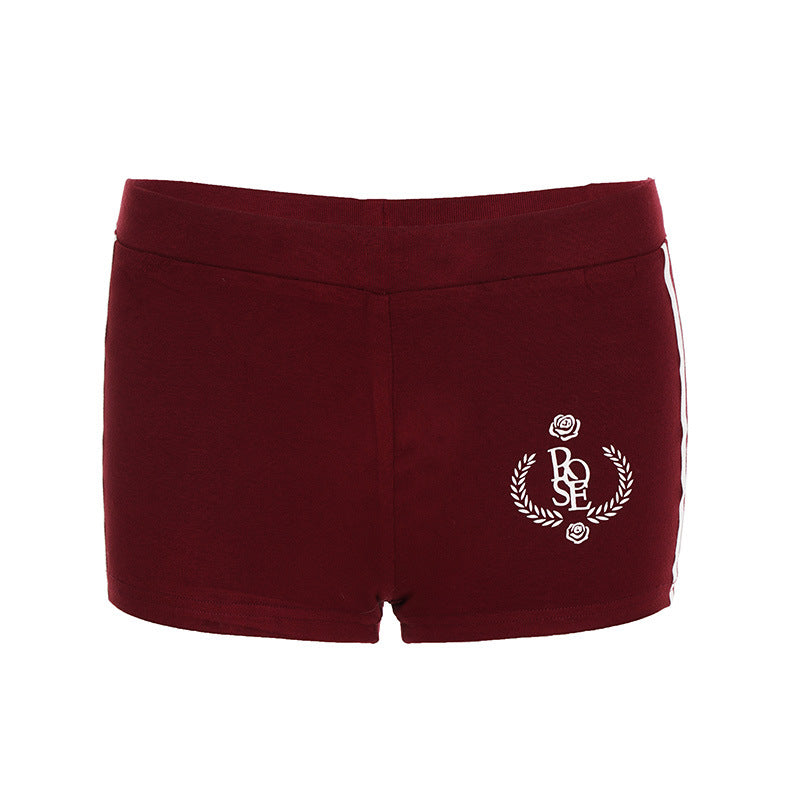 Letter printed fitness yoga shorts
