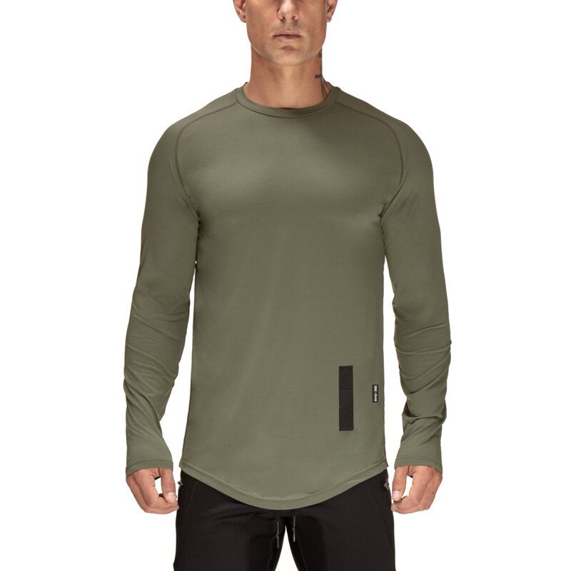 Camiseta deportiva de manga larga y secado rápido para hombre