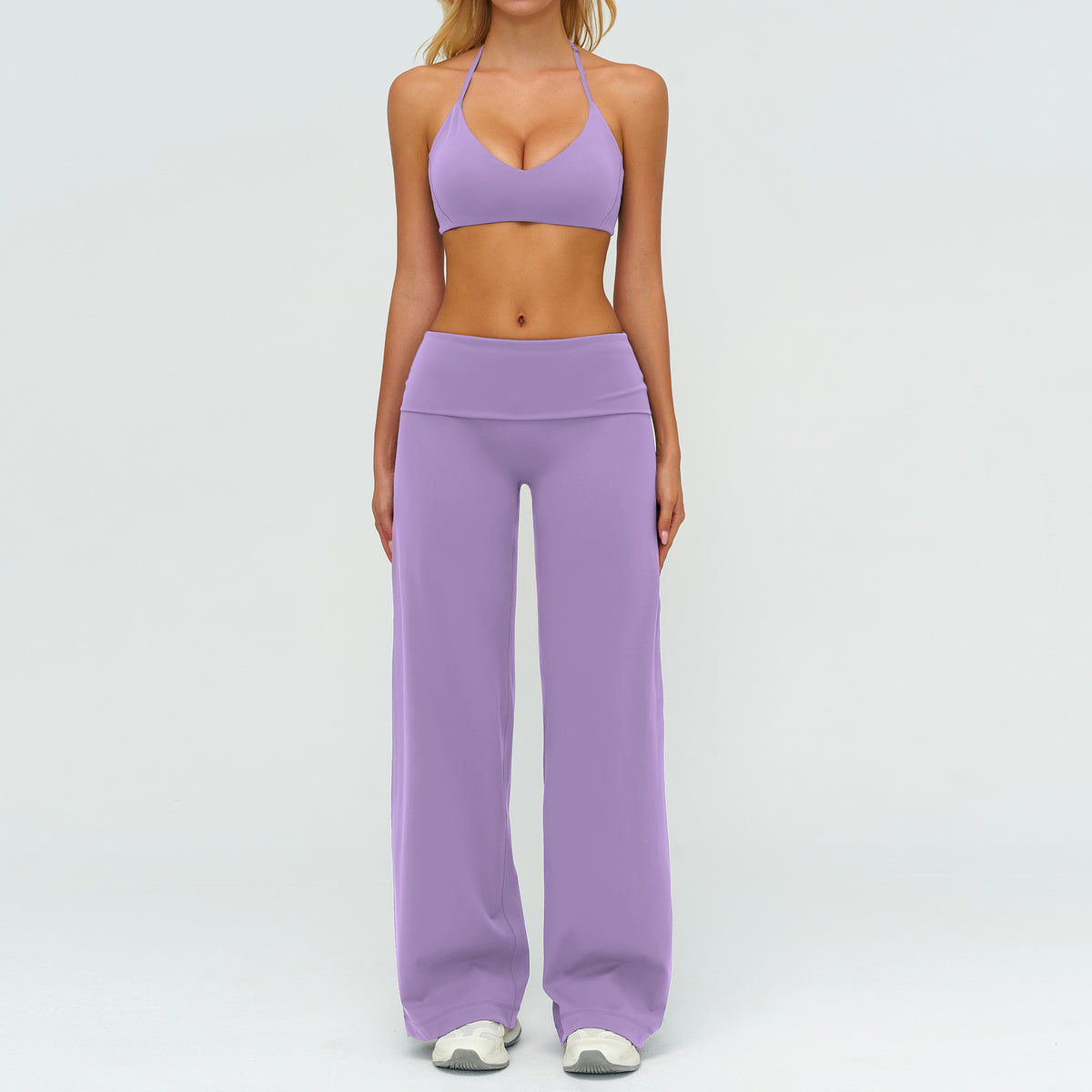 Conjunto de sujetador deportivo sin costuras y leggings de talle alto a la moda para fitness, correr, yoga y estilo casual de ropa deportiva