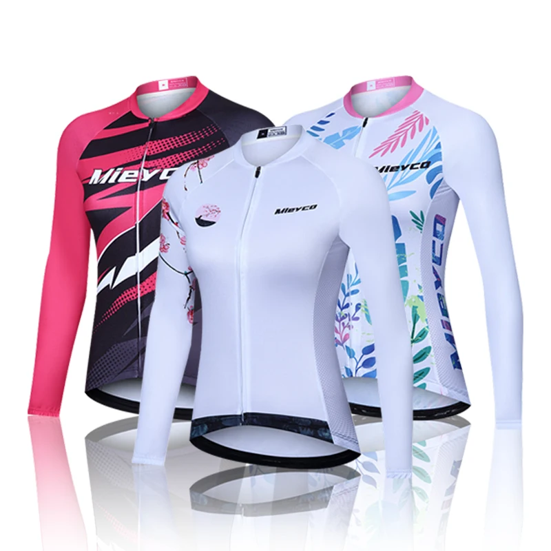 Women Cycling Jersey Long Sleeve Breathable Lightweight Spring Autumn Road Bike Top-0