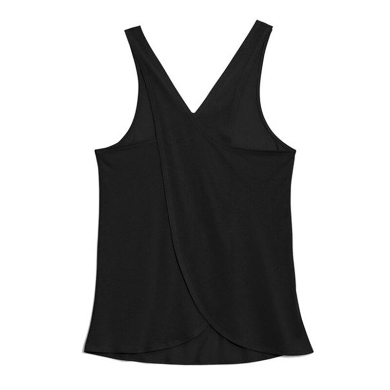 Camiseta de tirantes para yoga y running, de secado rápido y espalda cruzada