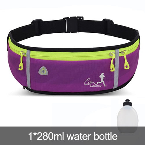 Riñonera deportiva profesional para correr, antirrobo, impermeable, con portabotellas, para hombres y mujeres