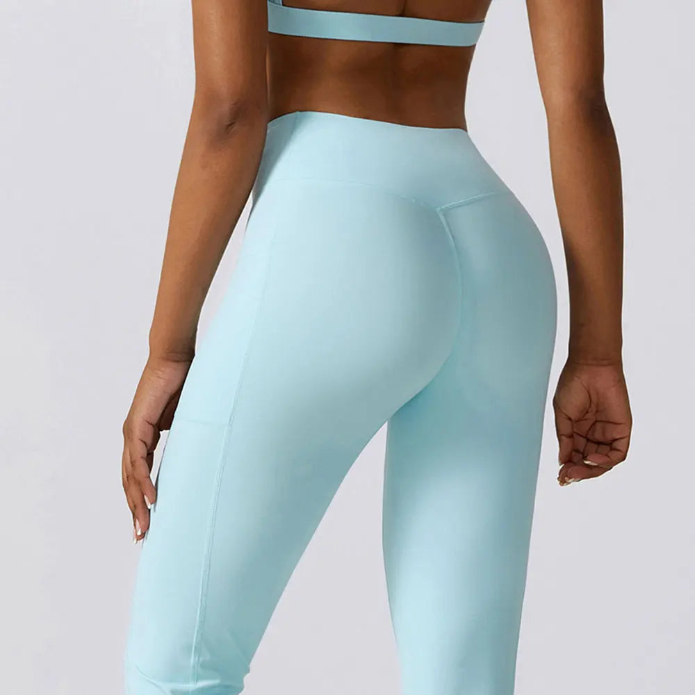 Pantalones deportivos elásticos para mujer, tipo campana, para correr, push up, gimnasio, baile, ropa deportiva acampanada, leggings de yoga de nylon.