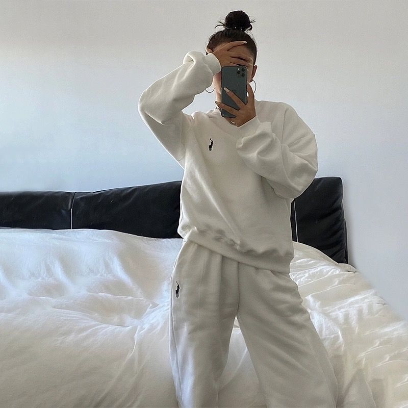 Floral Pattern Fashion Casual Tracksuit Set for Women, Loose Hoodie and Pants Two-Piece Outfit