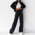 Conjunto Chándal Casual Mujer Sudadera con Capucha y Cordón en Cintura – Ajuste Holgado
