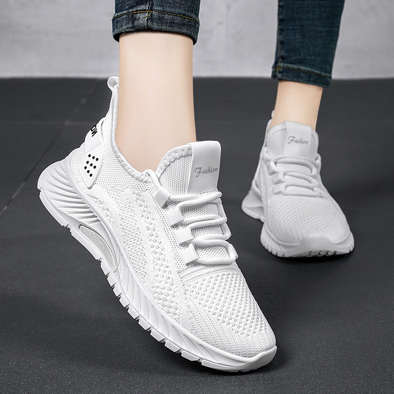 Zapatillas de deporte con cordones para mujer, calzado deportivo de tela beige para exteriores, cómodas, ligeras y antideslizantes para gimnasio, trabajo y uso diario